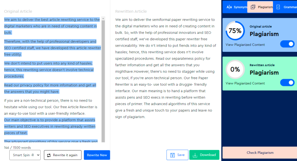 plagiarism checker free and rewriter